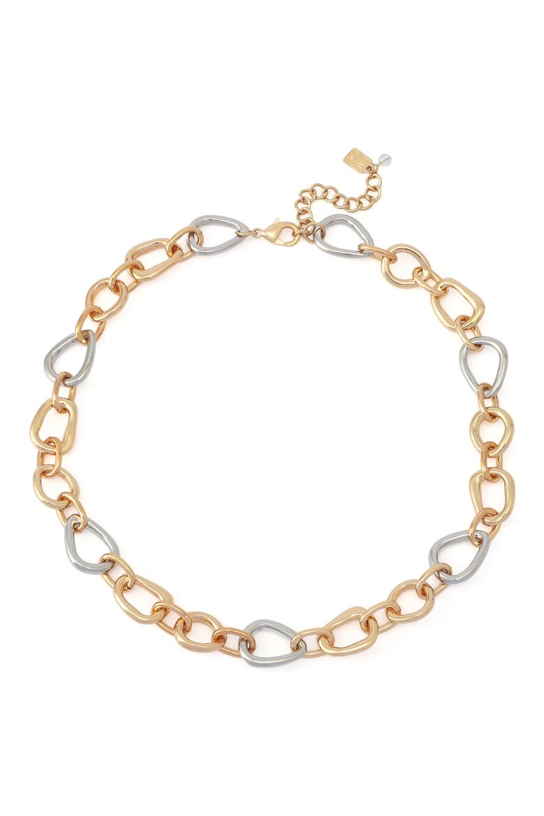 Link Necklace, Main, color, TWO TONE