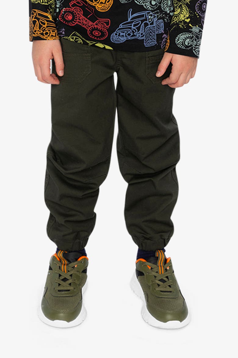 Elastic Cuffs Stretch Canvas Jogger Pants, Alternate, color, Very Dark Green