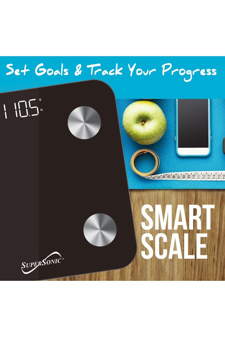 Smart Scale Body Composition Analyzer w/ Smartphone App, Alternate, color, Black