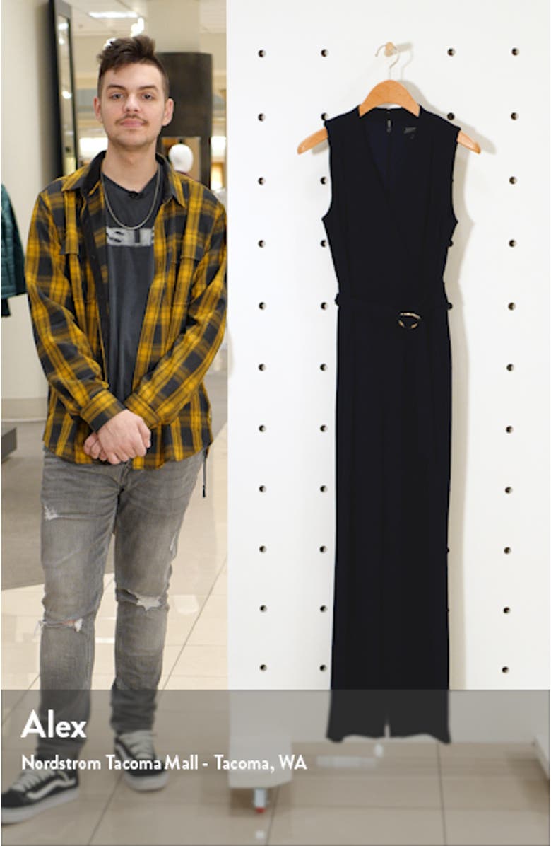 Sleeveless Faux Wrap Jumpsuit, sales video thumbnail