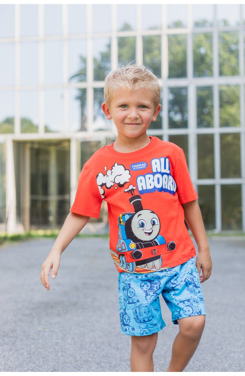 THOMAS & FRIENDS 3pc Tank Top, Tee & Shorts Set, Alternate, color, Blue /Gray /Red