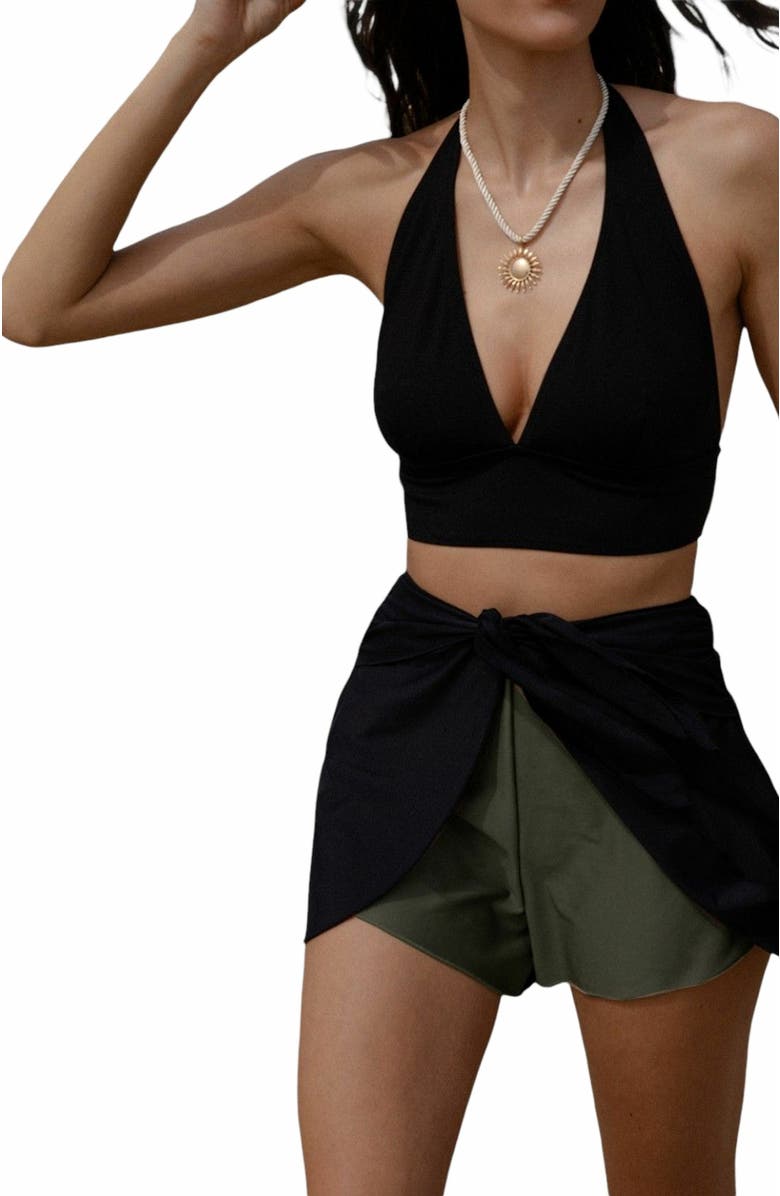 Biliblond Almog Shorts, Main, color, Olive Black