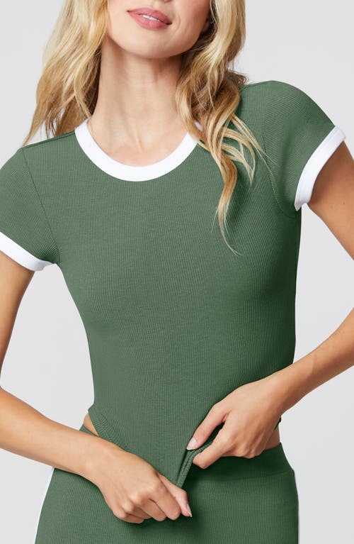 Florence By Mills Tipped Crewneck Rib T-shirt In Green