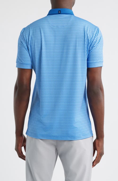 Mizzen + Main Mizzen+main Versa Trim Fit Neat Floral Performance Golf Polo In Blue