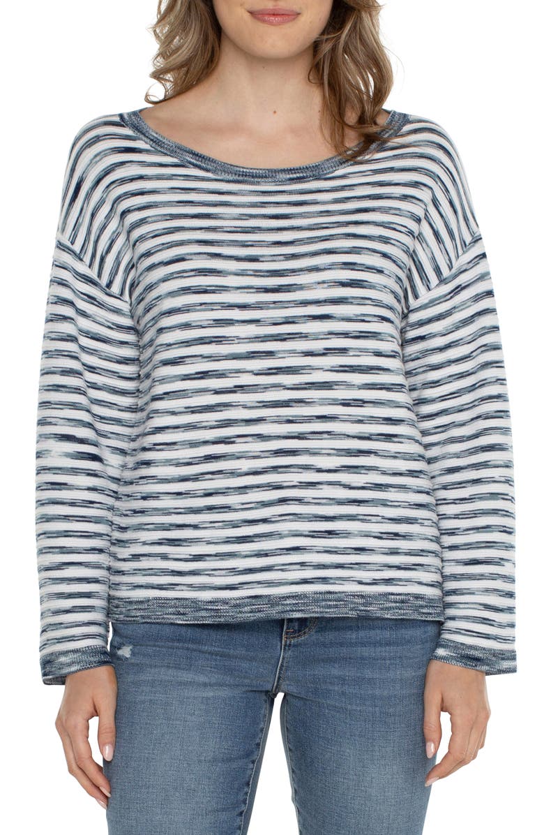 Liverpool Los Angeles Stripe Sweater, Main, color, 