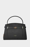 Mi Bolsa London Manhattan Genuine Pebble Leather Top Handle Bag