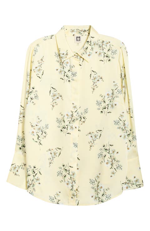 Print Button-Up Shirt (Plus)