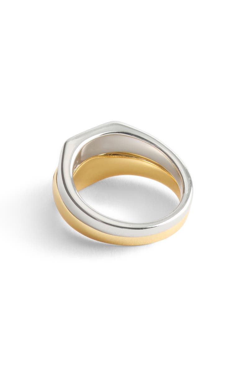 COACH Set of 2 Signet Rings, Alternate, color, Two Tone