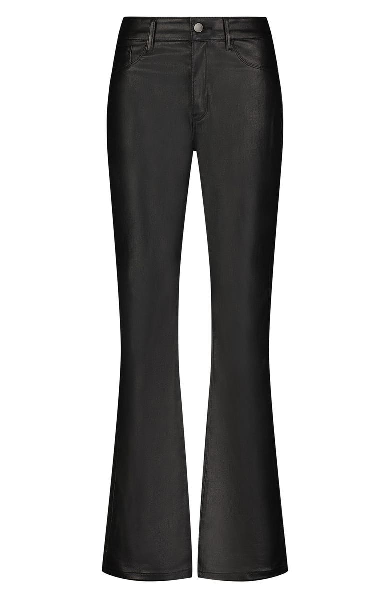 The Noli Shop Aria Coated Flare Jean Petite, Alternate, color, Black