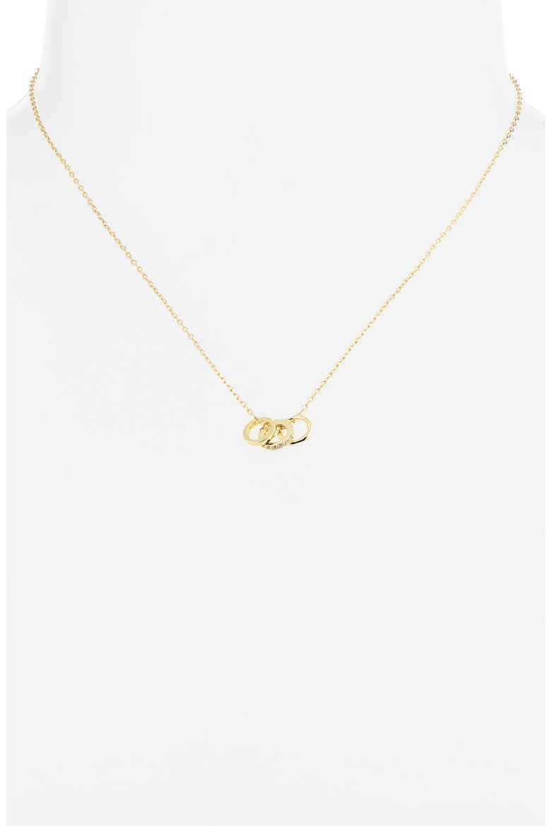 Triple Ring Pendant Necklace, Alternate, color, GOLD