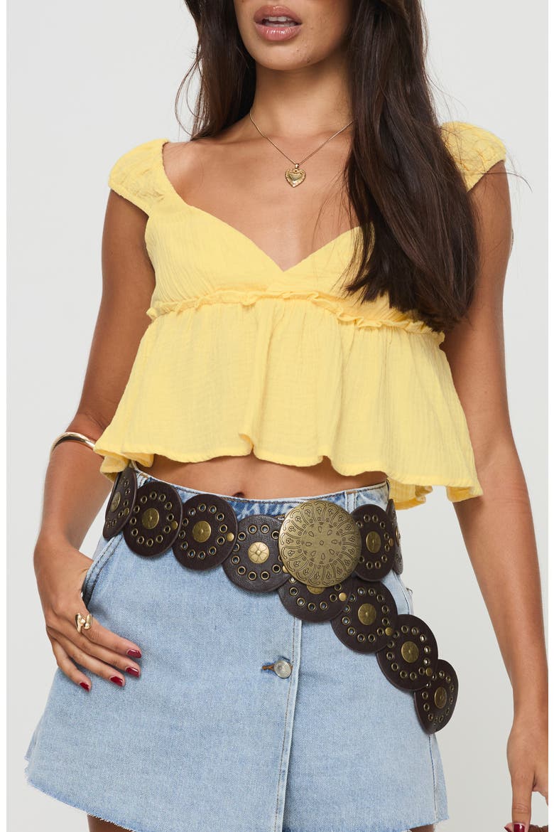 Contardo Cap Sleeve Babydoll Top, Main, color, YELLOW