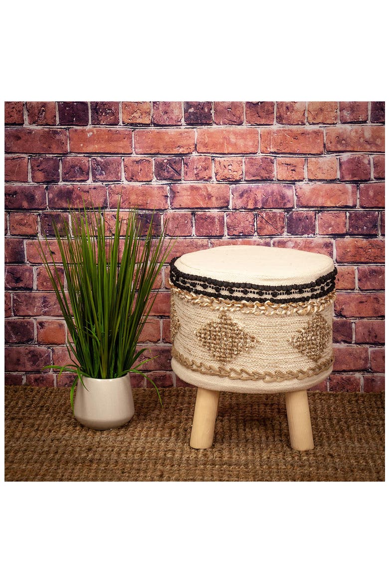 Bohemian Foot Stool, Alternate, color, BEIGE
