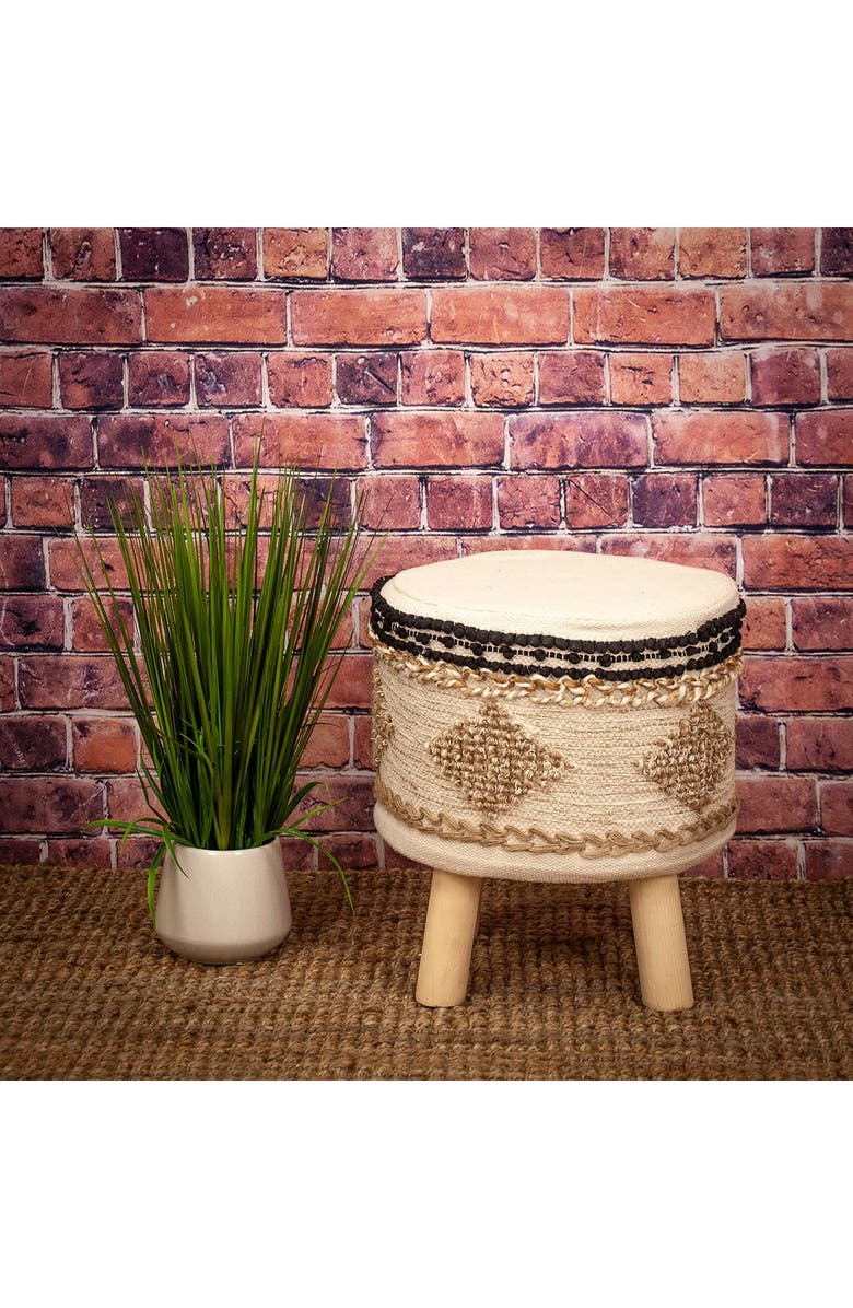 PARKLAND COLLECTION Bohemian Foot Stool, Alternate, color, Beige
