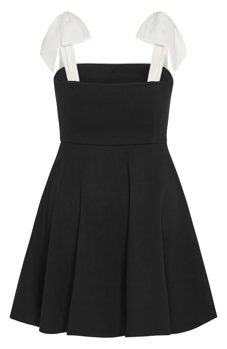 City Chic Nyla Tie Strap Fit & Flare Dress, Alternate, color, 