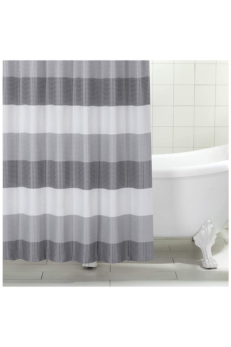 Shades Ombré Waffle Texture Shower Curtain, Alternate, color, GREY