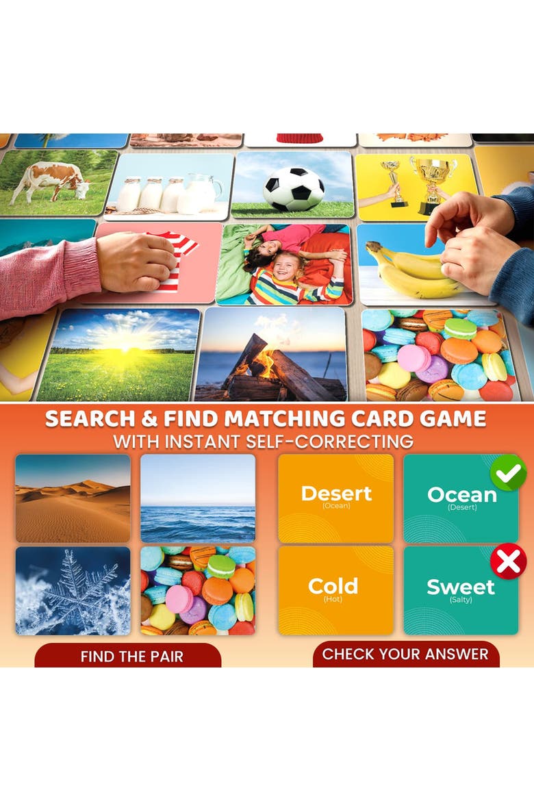 Educational Kids Flash Cards Set - Vocabulary & Sight Words, Alternate, color, Opposites