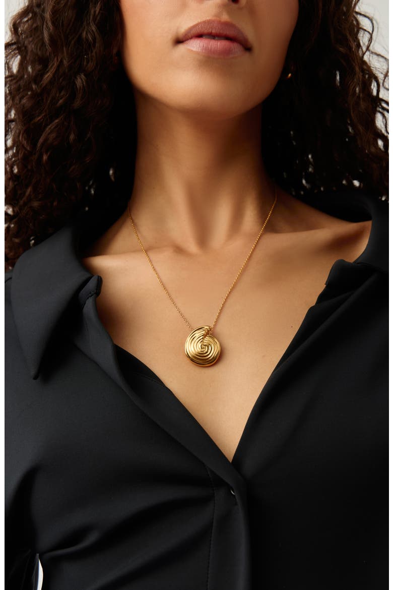 Large Spiral Pendant Necklace, Alternate, color, GOLD