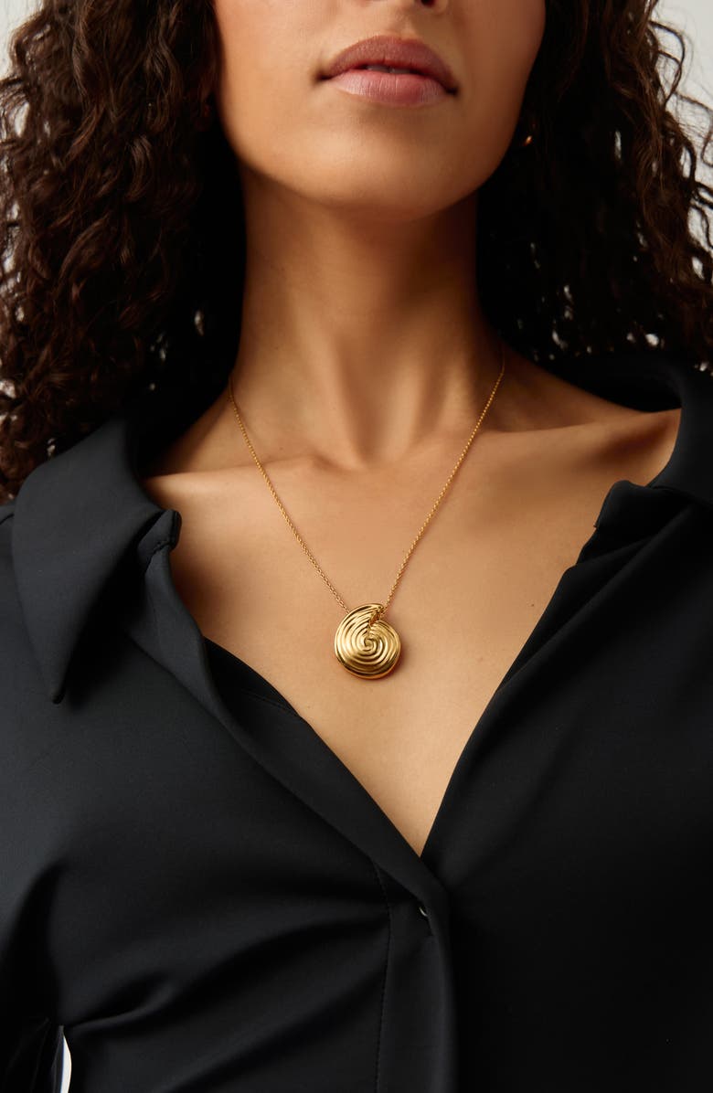 Missoma Large Spiral Pendant Necklace, Alternate, color, Gold