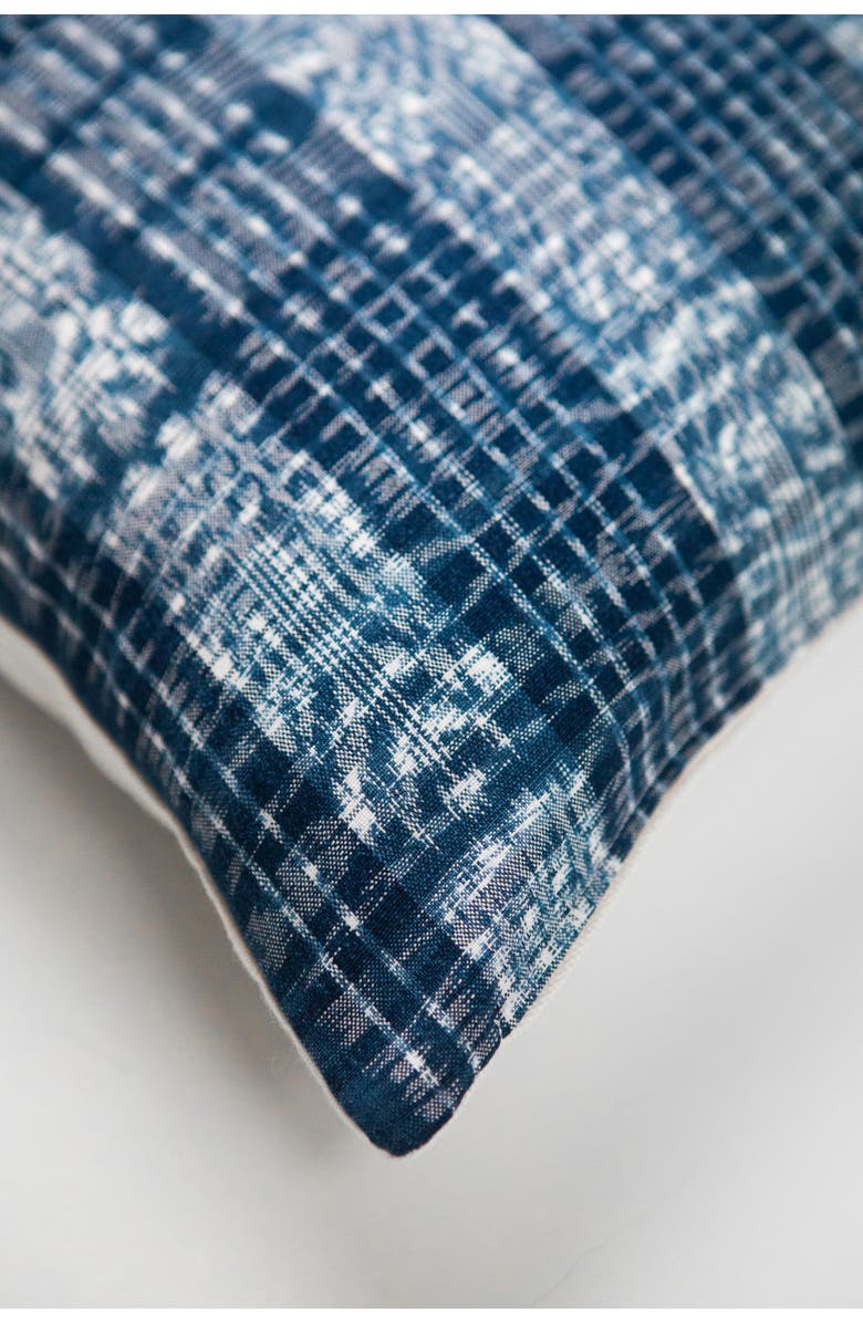 Archive New York Vintage Indigo Handwoven Ikat Throw Pillow, Alternate, color, Blue
