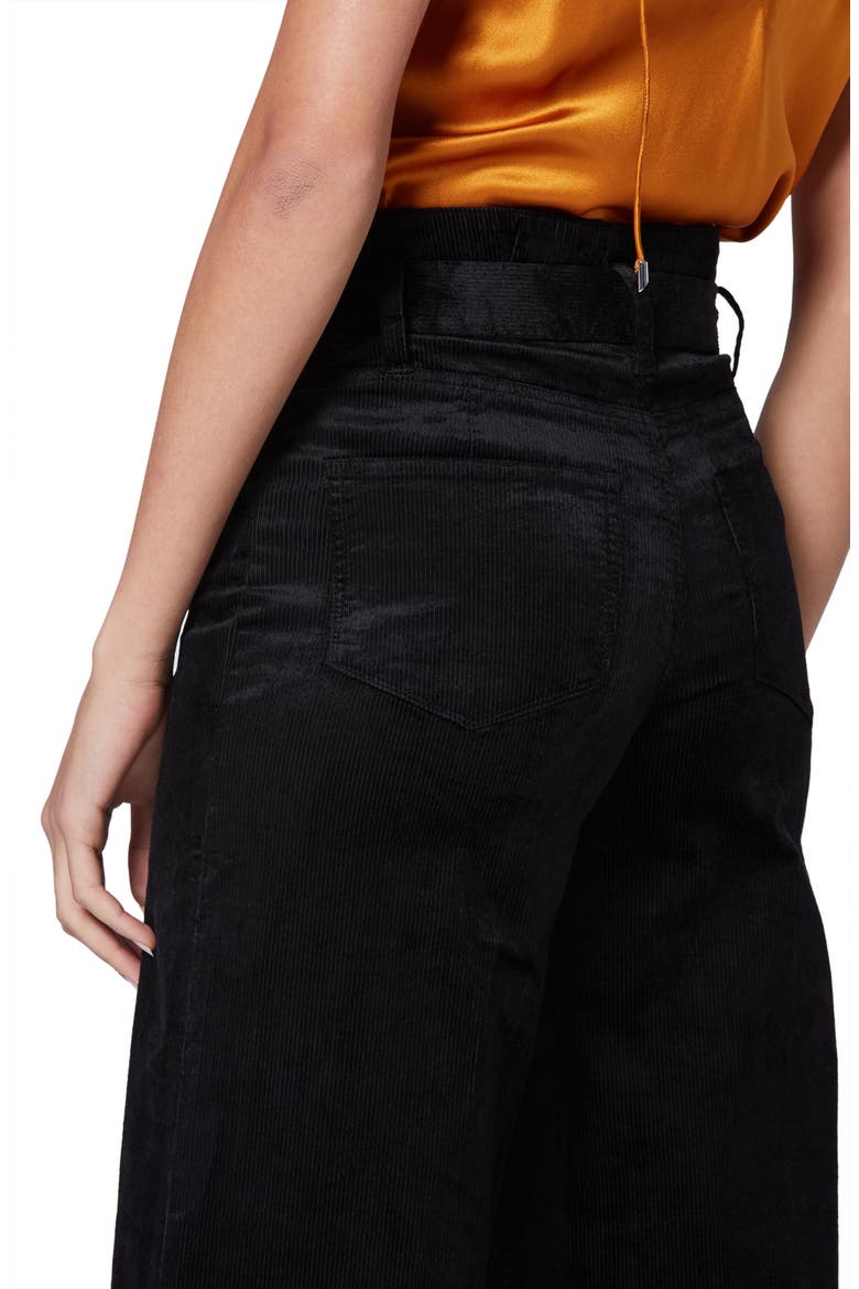 Sutton Paperbag Crop Wide Leg Corduroy Pants, Alternate, color, BLACK