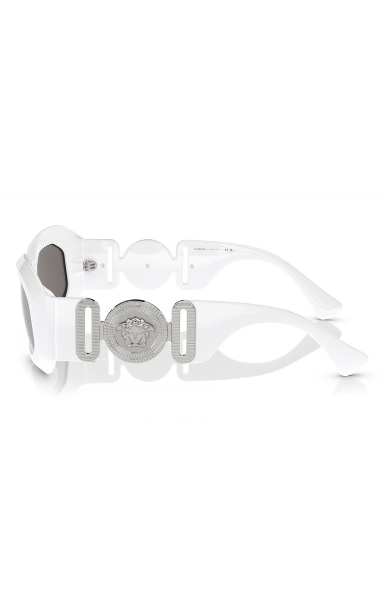 Versace 53mm Irregular Sunglasses, Alternate, color, Silver Mirror