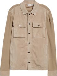 Moncler Leather & Cotton Knit Overshirt