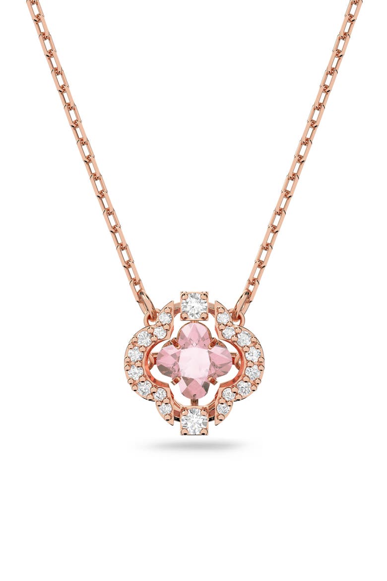 Una Crystal Pendant Necklace, Main, color, PINK