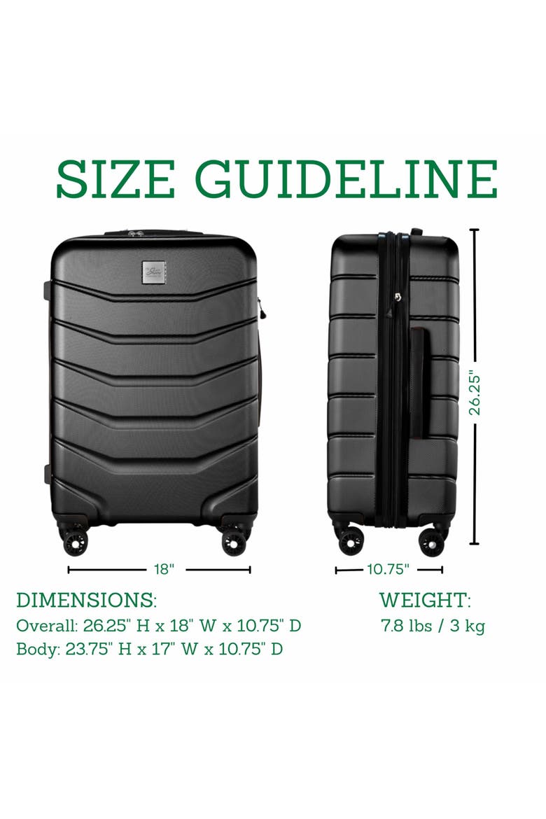 Silverton Hardside Expandable 24" Medium Checked Luggage, Alternate, color, Black