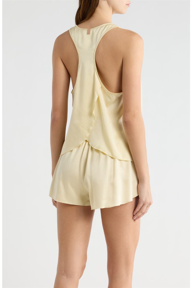 Racerback Washable Silk Short Pajamas, Alternate, color, FRENCH BUTTER