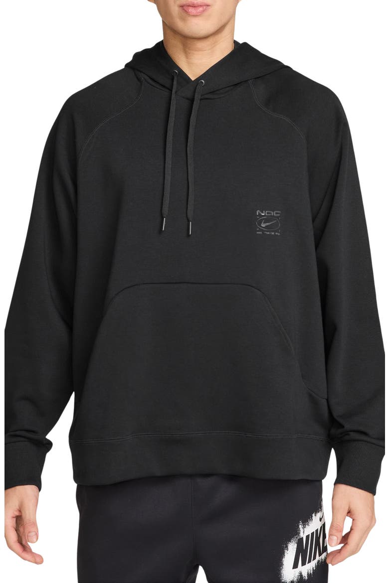 Oversized Fleece Hoodie, Main, color, BLACK/ CLEAR