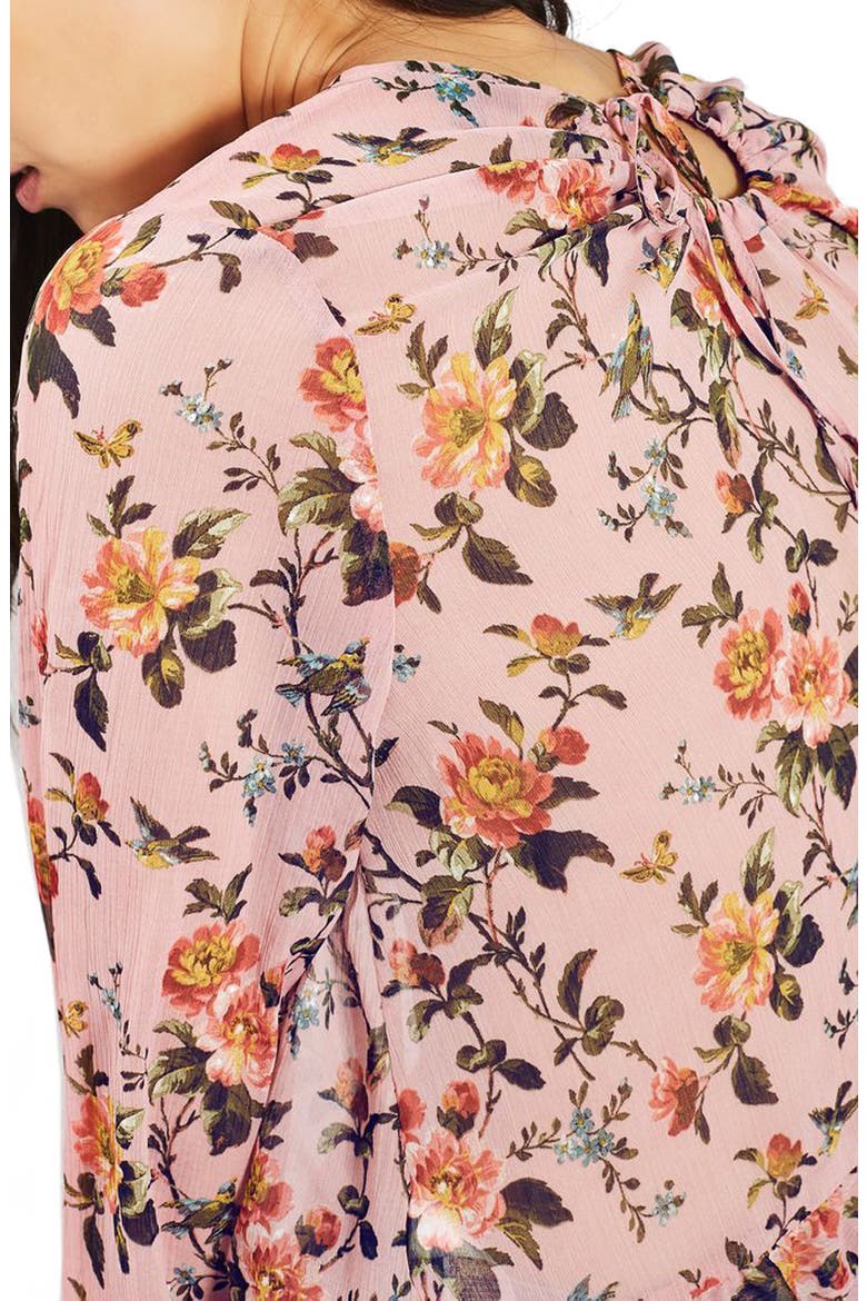 Floral Trumpet Sleeve Blouse, Alternate, color, PINK MULTI