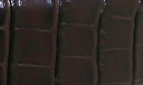Made In Italy By Boconi Croc Embossed Leather Belt In Brown