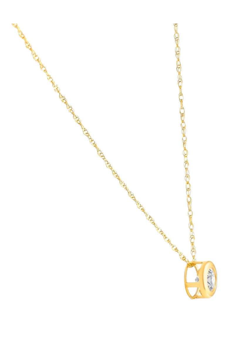 Bliss Diamond 1/4Ct Diamond Bezel Pendant Solitaire Necklace 14k Gold Lab Grown, Alternate, color, 