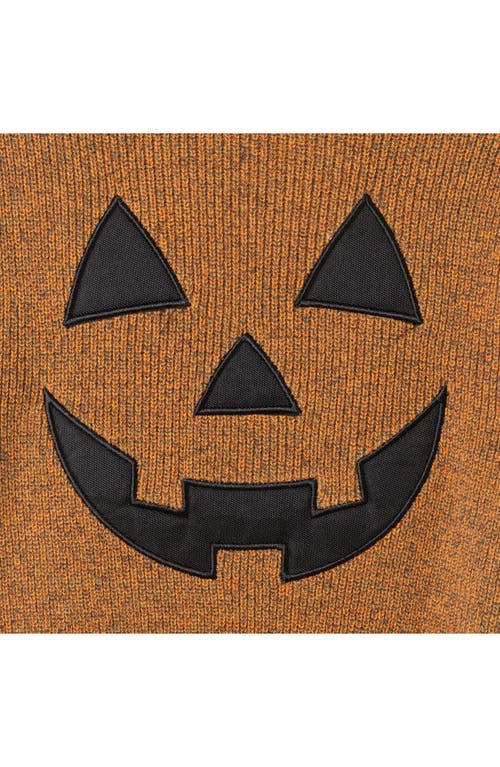Andy & Evan Jack O' Lantern Appliqué Cotton Graphic Sweater Hoodie In Brown