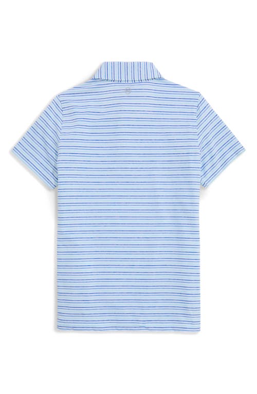 Vineyard Vines Kids' Stripe Sankaty Performance Polo In Blue