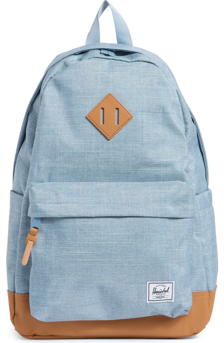 Herschel Supply Co. Heritage Backpack, Main, color, Ashley Blue Crosshatch/Natural