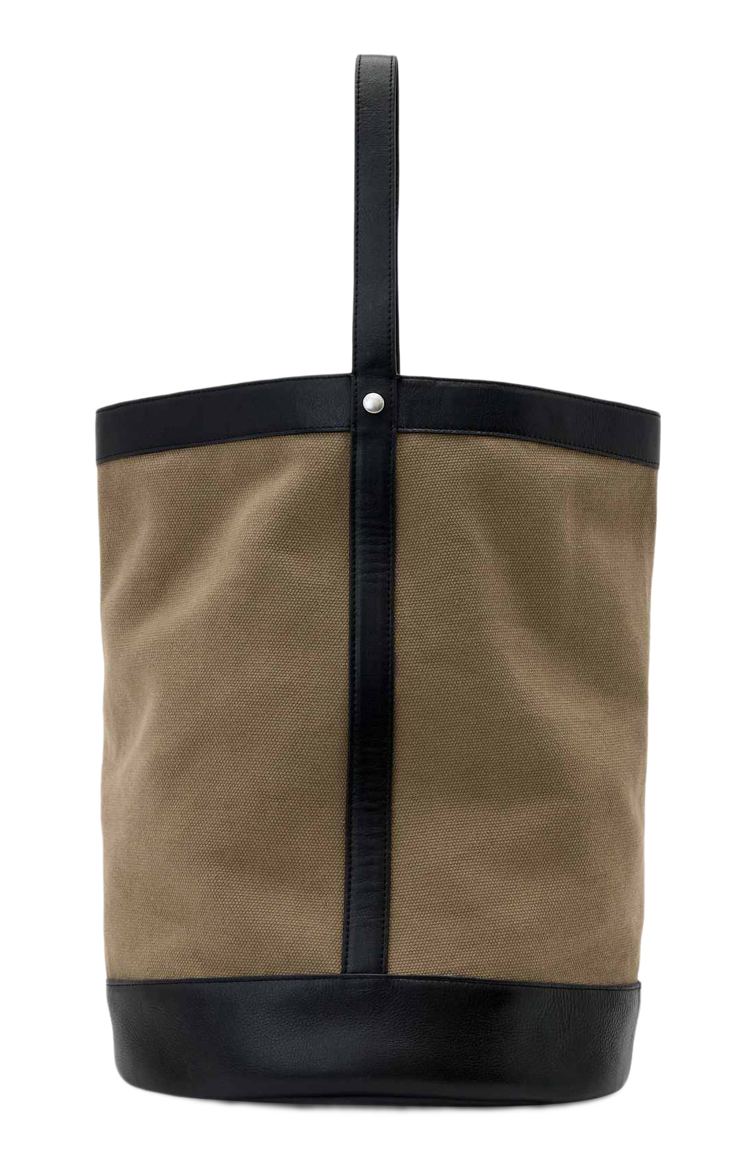 Bucket Canvas Sling Bag, Main, color, SAND BROWN