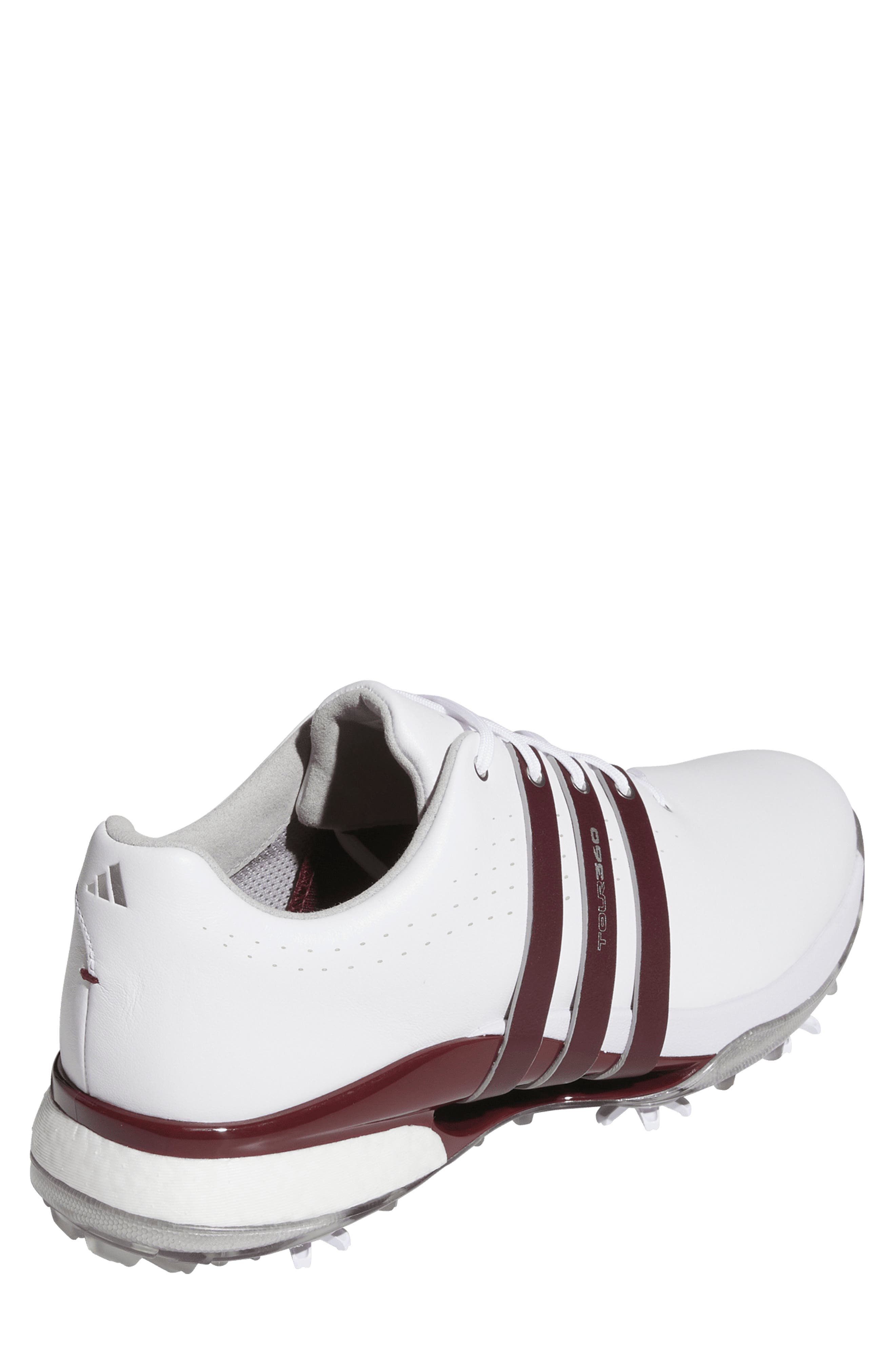 adidas Tour360 24 Golf Shoe, Alternate, color, White/ Maroon/ Iron