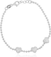 The Lovery Fine Jewelry CZ Heart Trio Bead Bracelet