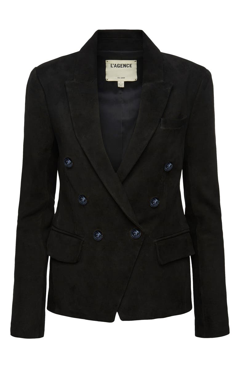 L'AGENCE Kenzie Double Breasted Tweed Blazer, Alternate, color,