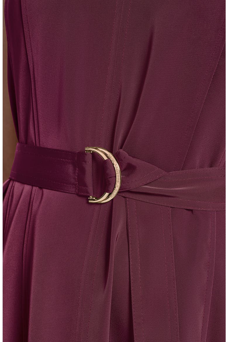 Belted Sleeveless Midi Dress, Alternate, color, PORT