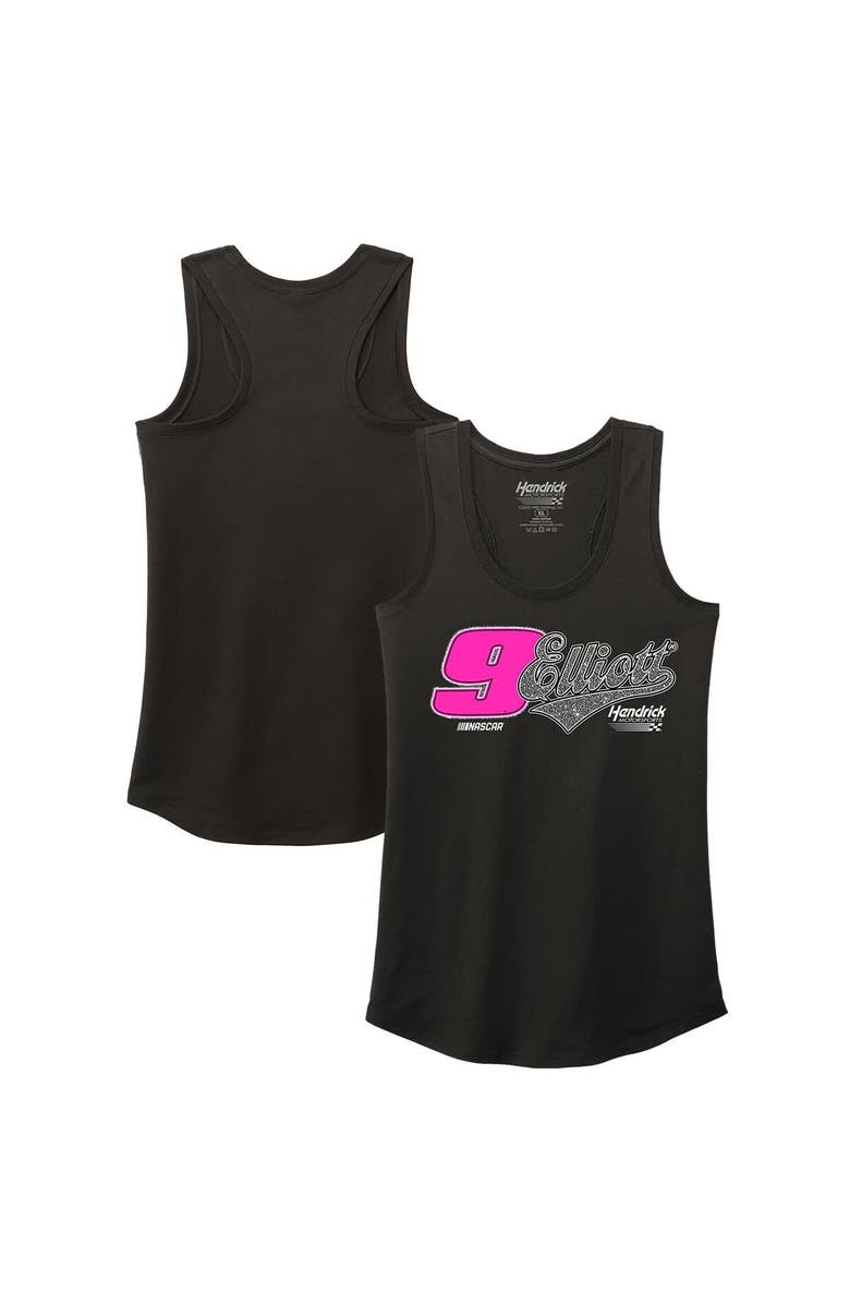 HENDRICK MOTORSPORTS TEAM COLLECTION Women's Hendrick Motorsports Team Collection Black Chase Elliott Name & Number Racer Back Tank Top, Alternate, color, Black