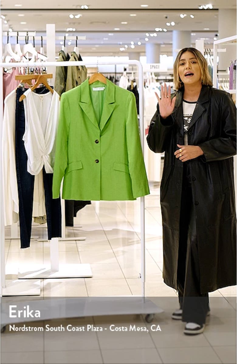 Fitted Linen Blend Blazer, sales video thumbnail