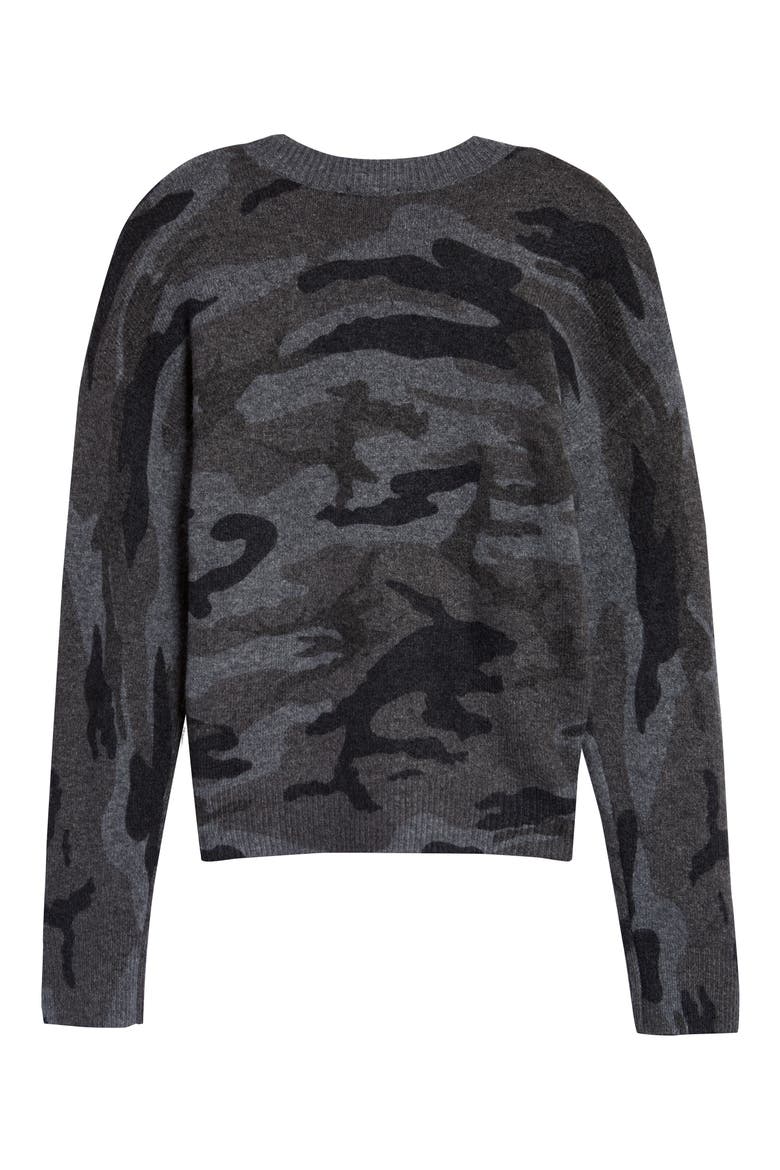 Veronica Camo Cardigan, Alternate, color, GREY CAMO
