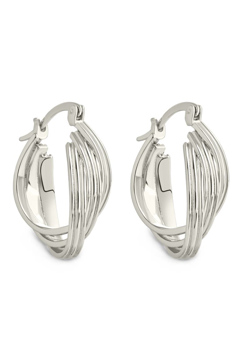 Emery Triple Row Layered Hoop Earrings, Alternate, color, SILVER