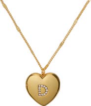 Kate Spade New York crystal initial heart locket necklace