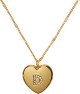 Kate Spade New York crystal initial heart locket necklace