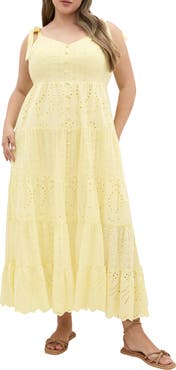 City Chic Allegra Eyelet Lace Midi Sundress