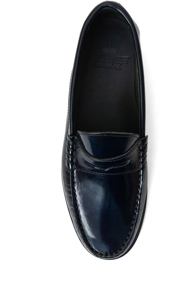 Menina Step Mila Leather Penny Loafer, Alternate, color, Navy