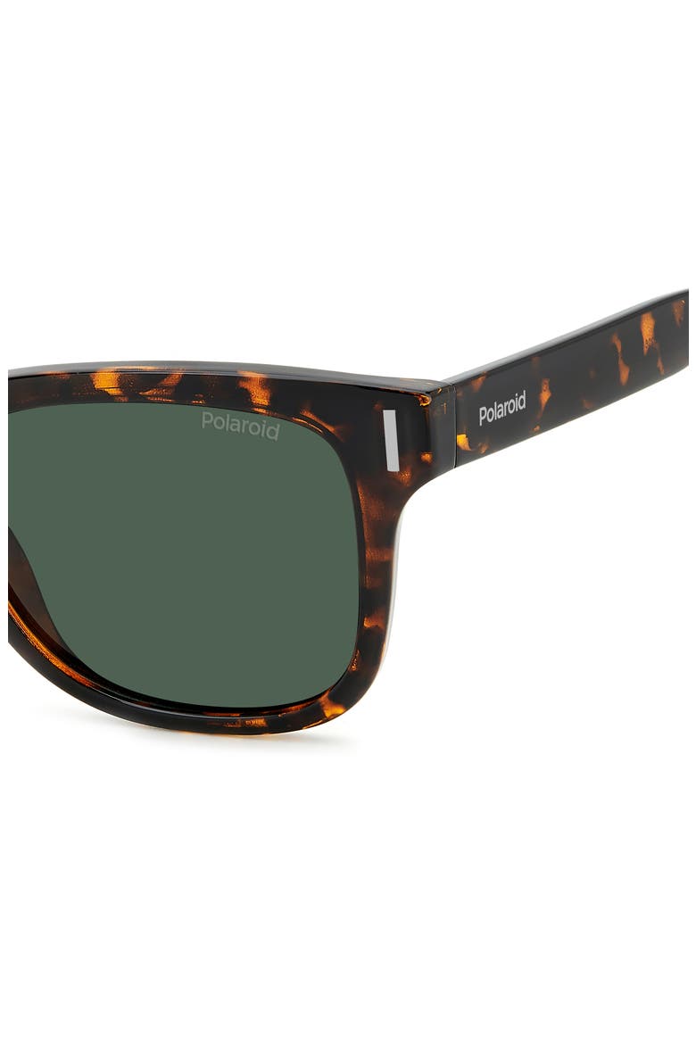 51mm Polarized Square Sunglasses, Alternate, color, HAVANA/ GREEN POLARIZED